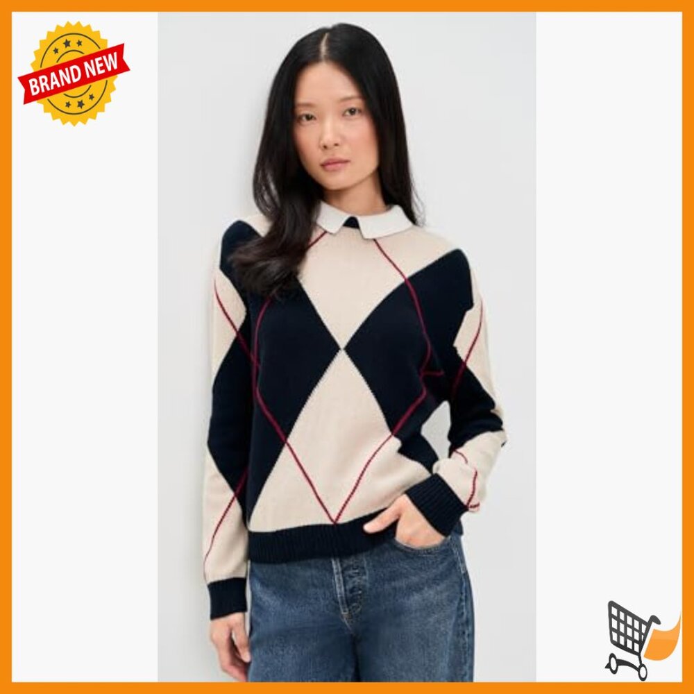 Wool Blend Collared Pullover Sweater Long Sleeve … - image 2